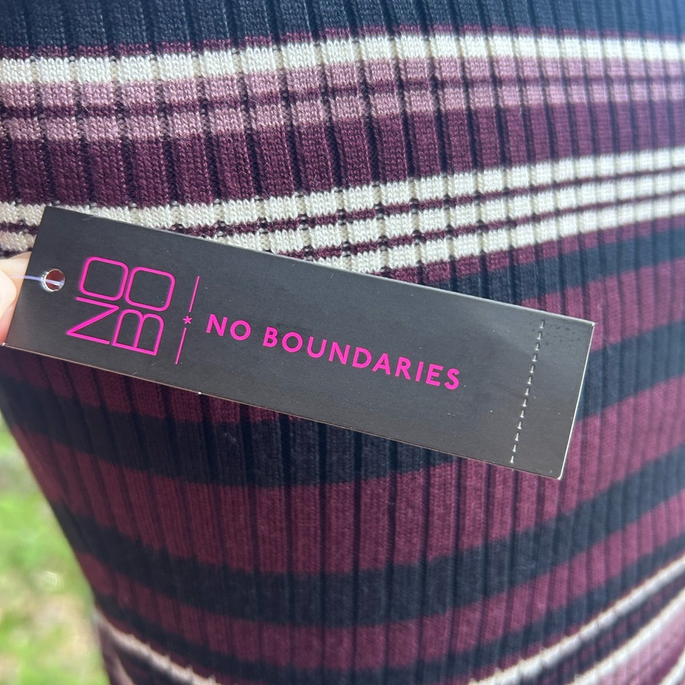 No Boundaries Ribbed Striped Dress - Purple and White - Picture 4 of 5